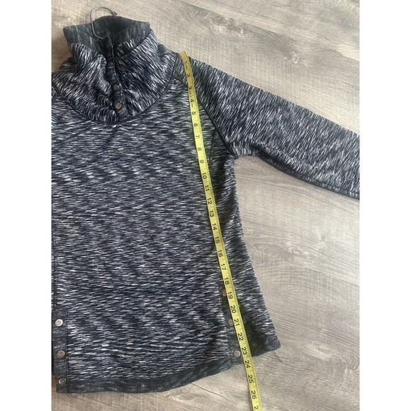 Avalanche Womens Sweatshirt Small Black Space Dye Fleece Snap Neck Pullover Soft - Picture 10 of 13